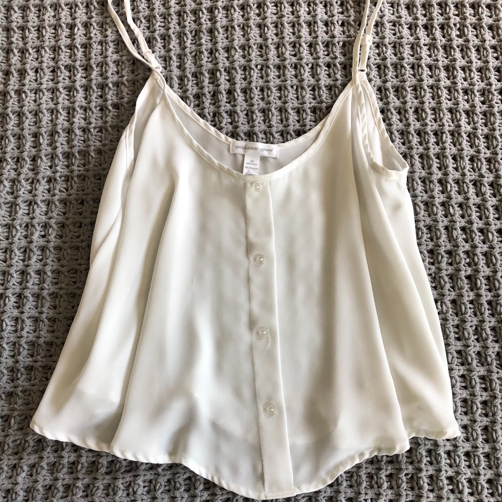 White Flowy Tank Top
